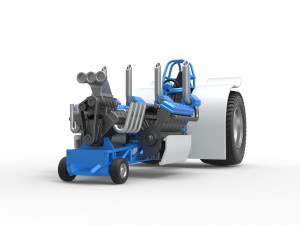 Pulling tractor with one V8 and two V12 engines Scale 1 to 25 3D-Druckmodell