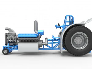 Pulling tractor with one V8 and two V12 engines Scale 1 to 25 3D Print Model