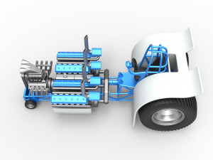 Pulling tractor with one V8 and two V12 engines Scale 1 to 25 3D-Druckmodell