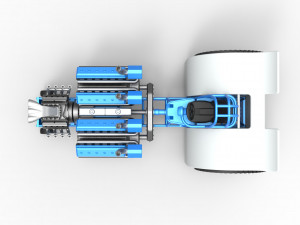 Pulling tractor with one V8 and two V12 engines Scale 1 to 25 3D-Druckmodell