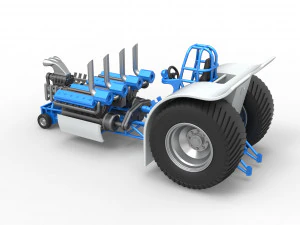 Pulling tractor with one V8 and two V12 engines Scale 1 to 25 3D Print Model