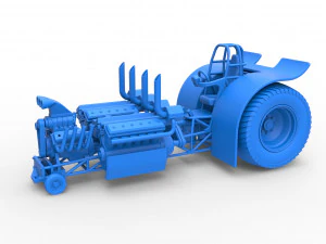 Pulling tractor with one V8 and two V12 engines Scale 1 to 25 3D Print Model