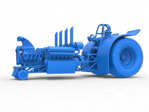 Pulling tractor with one V8 and two V12 engines Scale 1 to 25 3D-Druckmodell