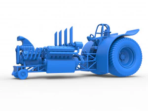 Pulling tractor with one V8 and two V12 engines Scale 1 to 25 3D Print Model