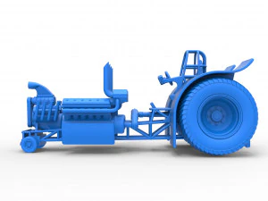 Pulling tractor with one V8 and two V12 engines Scale 1 to 25 3D Print Model