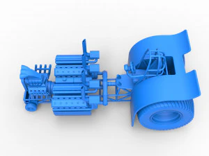 Pulling tractor with one V8 and two V12 engines Scale 1 to 25 3D Print Model