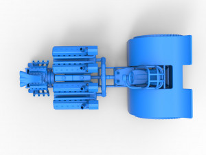 Pulling tractor with one V8 and two V12 engines Scale 1 to 25 3D-Druckmodell