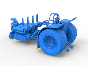 Pulling tractor with one V8 and two V12 engines Scale 1 to 25 3D Print Model
