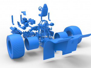 Pulling tractor with one V8 and two V12 engines Scale 1 to 25 3D-Druckmodell