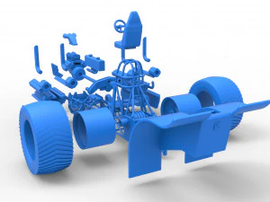 Pulling tractor with one V8 and two V12 engines Scale 1 to 25 3D Print Model