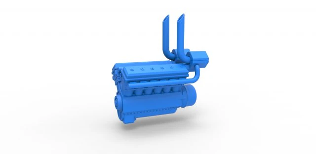 Turbo engine V12 for pulling tractor Scale 1 to 25 3D Print Model .c4d .max .obj .3ds .fbx .stl .blend 