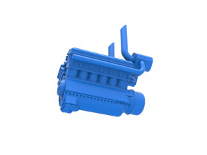 Turbo engine V12 for pulling tractor Scale 1 to 25 3D Принт Модель