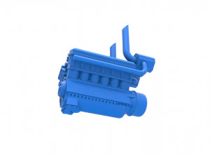 Turbo engine V12 for pulling tractor Scale 1 to 25 3D Print Model