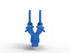 Turbo engine V12 for pulling tractor Scale 1 to 25 3D Print Model