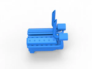 Turbo engine V12 for pulling tractor Scale 1 to 25 3D Print Model