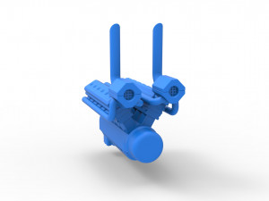 Turbo engine V12 for pulling tractor Scale 1 to 25 3D Принт Модель