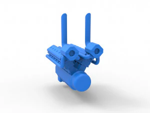 Turbo engine V12 for pulling tractor Scale 1 to 25 3D Print Model