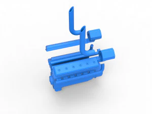 Turbo engine V12 for pulling tractor Scale 1 to 25 3D Print Model