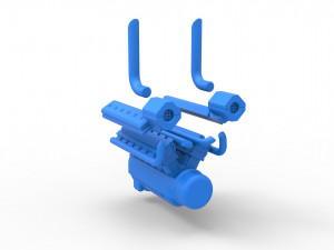 Turbo engine V12 for pulling tractor Scale 1 to 25 3D Принт Модель