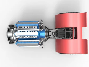 Pulling tractor with 42 cylinder Radial engine Scale 1 to 25 3D Print Model