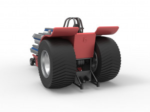 Pulling tractor with 42 cylinder Radial engine Scale 1 to 25 3Dプリントモデル