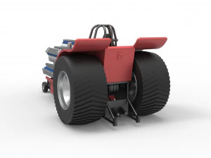Pulling tractor with 42 cylinder Radial engine Scale 1 to 25 3D Print Model