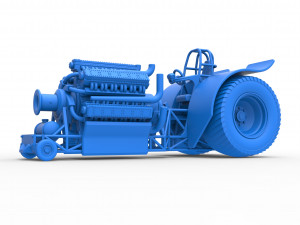 Pulling tractor with 42 cylinder Radial engine Scale 1 to 25 3Dプリントモデル