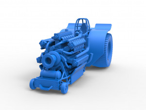 Pulling tractor with 42 cylinder Radial engine Scale 1 to 25 3Dプリントモデル