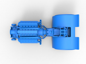Pulling tractor with 42 cylinder Radial engine Scale 1 to 25 3Dプリントモデル