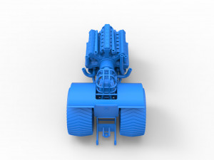 Pulling tractor with 42 cylinder Radial engine Scale 1 to 25 3Dプリントモデル