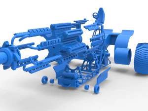 Pulling tractor with 42 cylinder Radial engine Scale 1 to 25 3D Print Model
