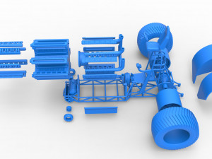 Pulling tractor with 42 cylinder Radial engine Scale 1 to 25 3Dプリントモデル
