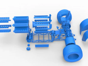Pulling tractor with 42 cylinder Radial engine Scale 1 to 25 3D Print Model