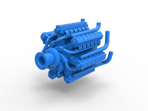 Radial engine with 42 cylinder for Pulling tractor Scale 1 to 25 3D 打印模型