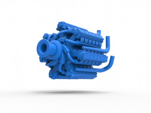 Radial engine with 42 cylinder for Pulling tractor Scale 1 to 25 3D 打印模型