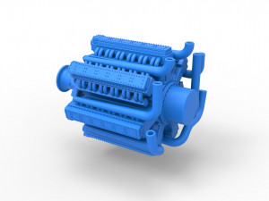 Radial engine with 42 cylinder for Pulling tractor Scale 1 to 25 3D 打印模型