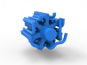 Radial engine with 42 cylinder for Pulling tractor Scale 1 to 25 3D 打印模型