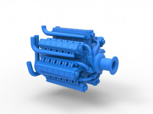 Radial engine with 42 cylinder for Pulling tractor Scale 1 to 25 3D 打印模型