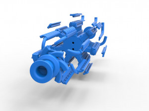 Radial engine with 42 cylinder for Pulling tractor Scale 1 to 25 3D 打印模型
