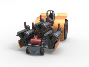 Pulling tractor with 3 turbo engines V12 Scale 1 to 25 Modèles 3D en vedette