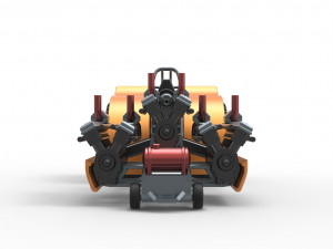 Pulling tractor with 3 turbo engines V12 Scale 1 to 25 Modèles 3D en vedette