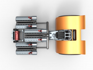 Pulling tractor with 3 turbo engines V12 Scale 1 to 25 Modèles 3D en vedette