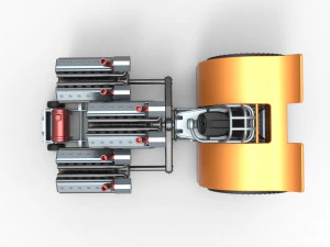 Pulling tractor with 3 turbo engines V12 Scale 1 to 25 3D Print Model