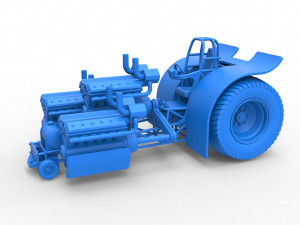 Pulling tractor with 3 turbo engines V12 Scale 1 to 25 Modèles 3D en vedette