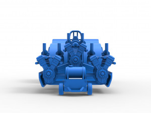 Pulling tractor with 3 turbo engines V12 Scale 1 to 25 Modèles 3D en vedette