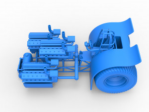 Pulling tractor with 3 turbo engines V12 Scale 1 to 25 Modèles 3D en vedette