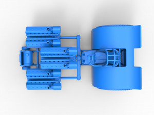 Pulling tractor with 3 turbo engines V12 Scale 1 to 25 Modèles 3D en vedette