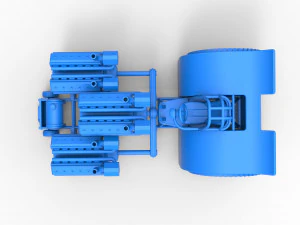 Pulling tractor with 3 turbo engines V12 Scale 1 to 25 3D Print Model