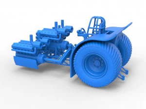 Pulling tractor with 3 turbo engines V12 Scale 1 to 25 3D Print Model