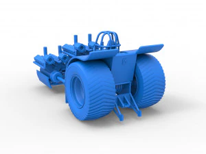 Pulling tractor with 3 turbo engines V12 Scale 1 to 25 3D Print Model